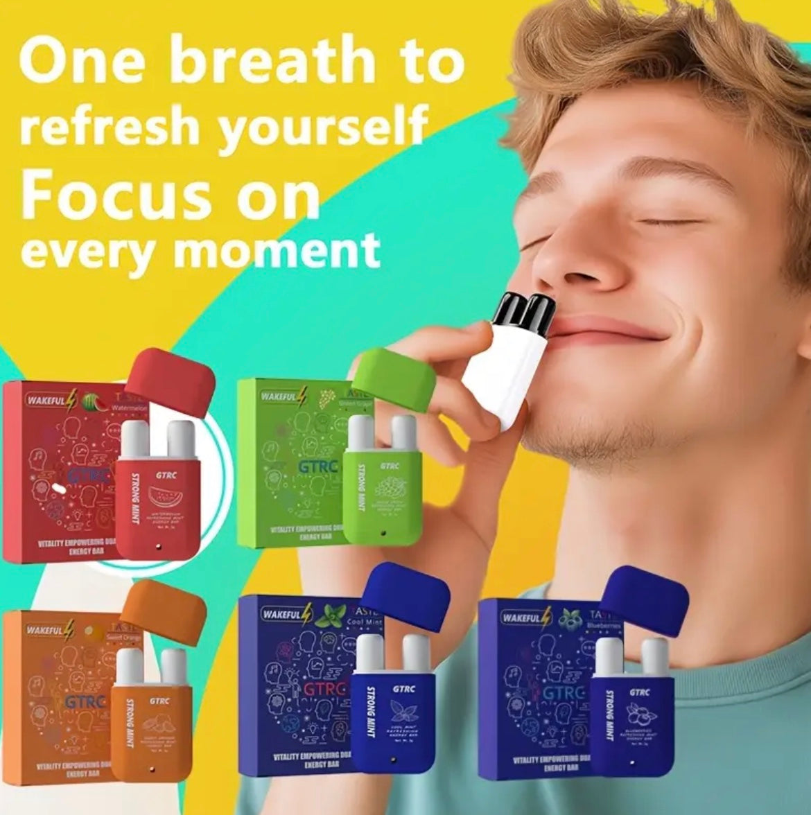 GTRC Dual-Nose Fresh Boost 5-Pack – Natural Energy & Alertness